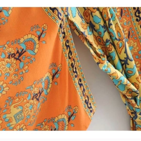 SOLD OUT Golden Fields Bohemian Kimono Wrap Robe - Picture 7 of 8